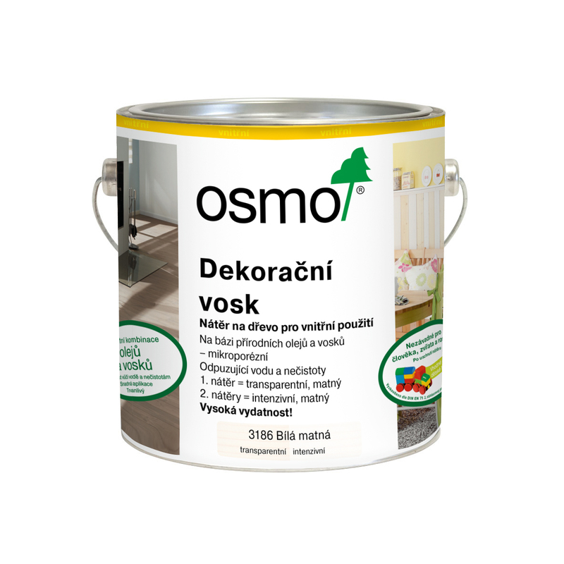 3186 Dekorační vosk intenzivní bílý mat 2,5 l